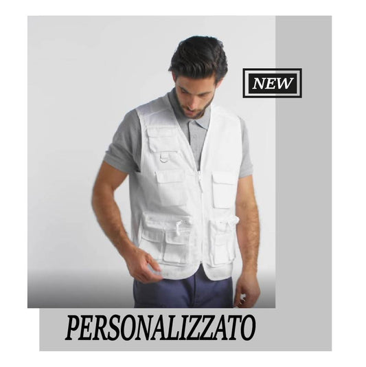 GILET MULTIUSO-MULTITASCHE   "NERVA" -PERSONALIZZATO-